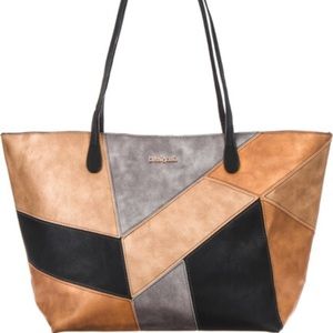 Desigual Capri zipper leather gold silver purse